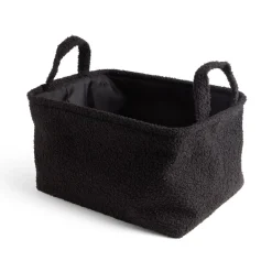 Gifi Rangement|Panière laine bouclée noire 36x26xH20cm