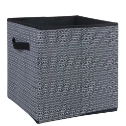 Gifi Rangement|Panière noire motif géométrique blanc collection Urban 1 Box Cube
