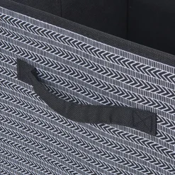 Gifi Rangement|Panière noire motif géométrique blanc collection Urban 1 Box Cube