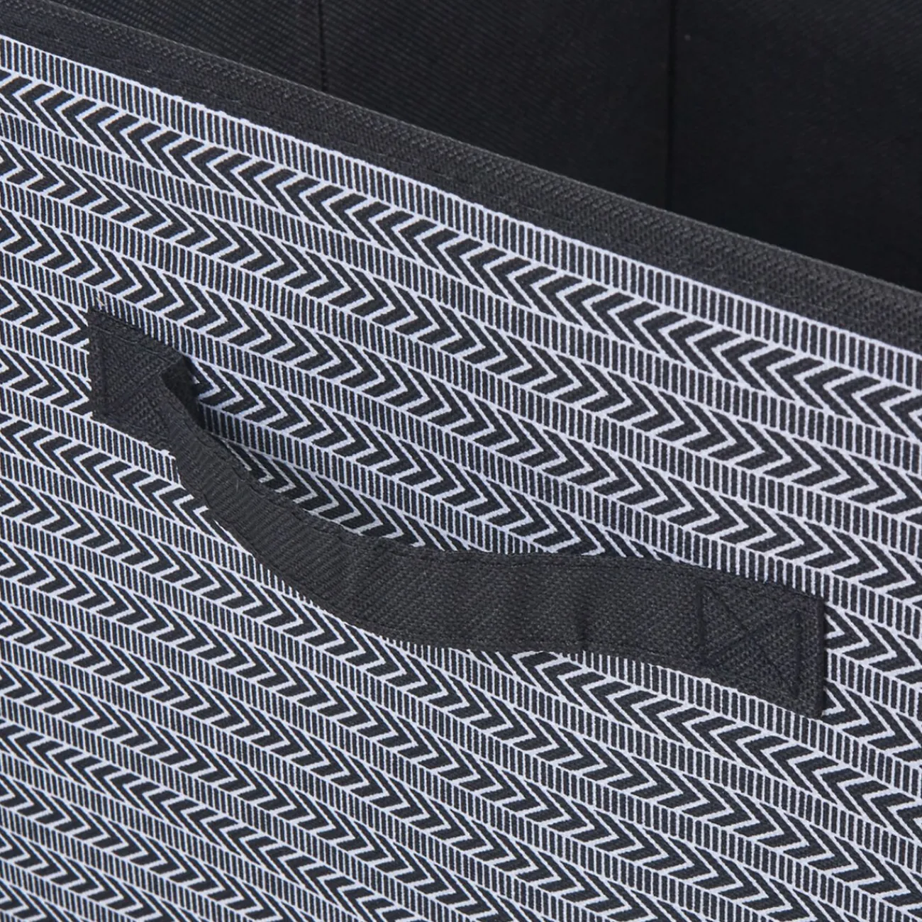 Gifi Rangement|Panière noire motif géométrique blanc collection Urban 1 Box Cube