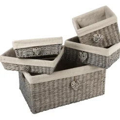 Gifi Rangement|Panière osier rectangulaire couleur naturel