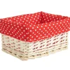Gifi Rangement|Panière osier rouge à pois blancs