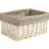 Gifi Rangement|Panière osier taupe à pois blancs