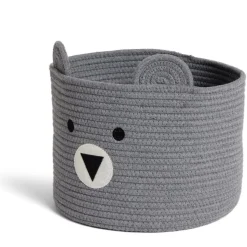 Gifi Rangement|Panière ourson gris Ø30x24cm