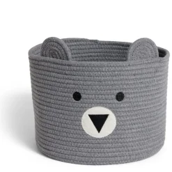 Gifi Rangement|Panière ourson gris Ø30x24cm