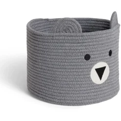 Gifi Rangement|Panière ourson gris Ø30x24cm