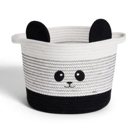 Gifi Rangement|Panière panda noir et blanc Ø30x24cm