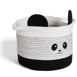 Gifi Rangement|Panière panda noir et blanc Ø30x24cm