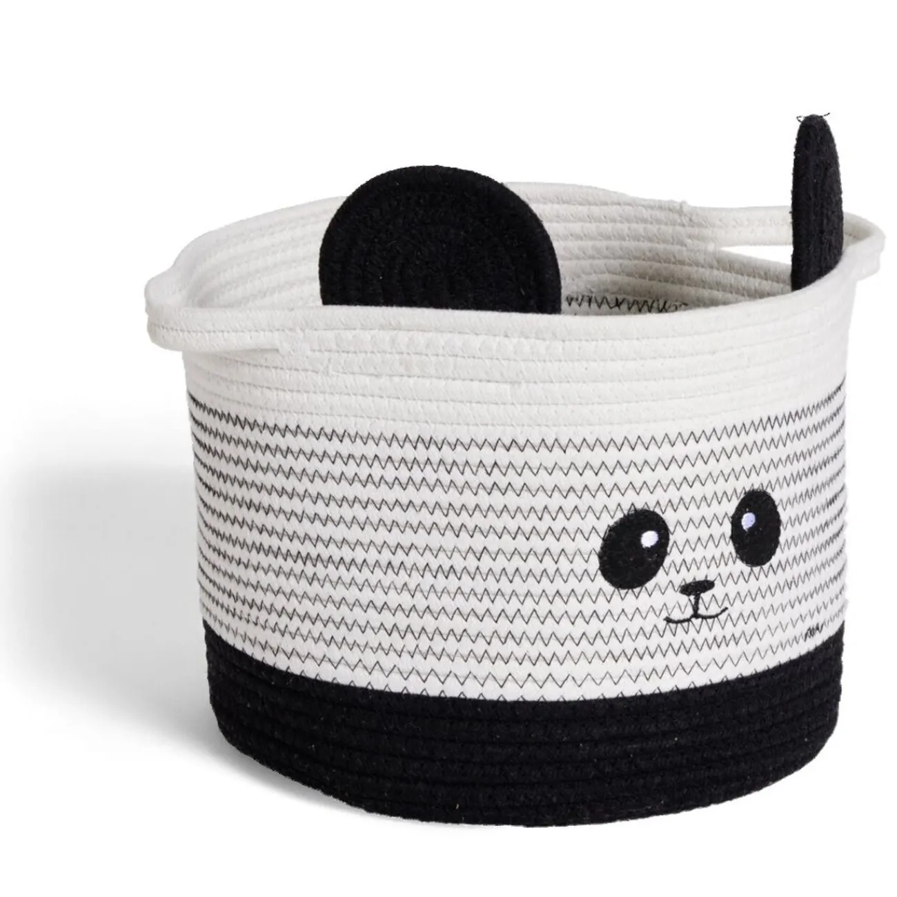 Gifi Rangement|Panière panda noir et blanc Ø30x24cm