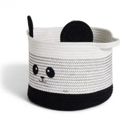 Gifi Rangement|Panière panda noir et blanc Ø30x24cm