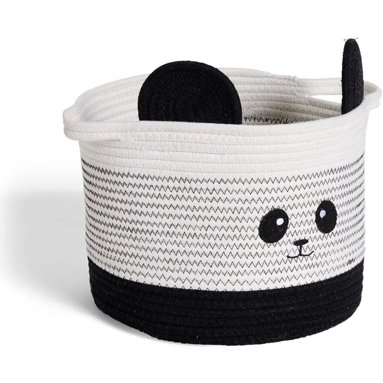 Gifi Rangement|Panière panda noir et blanc Ø30x24cm