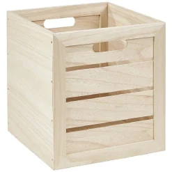 Gifi Rangement|Panière rectangulaire bois naturel Box Cube
