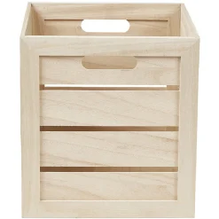 Gifi Rangement|Panière rectangulaire bois naturel Box Cube