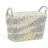 Gifi Rangement|Panière rectangulaire en jacinthe d'eau gris naturel taille S