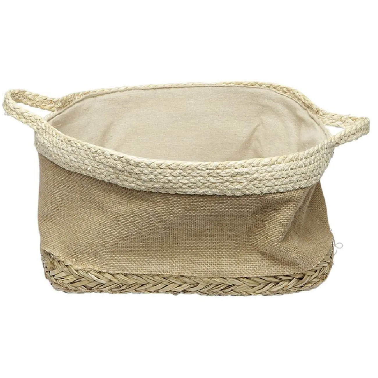 Gifi Rangement|Panière rectangulaire en jonc naturel L34x24 cm