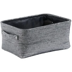 Gifi Rangement|Panière rectangulaire gris effet pailleté x2