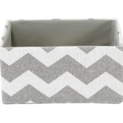 Gifi Rangement|Panière rectangulaire imprimé zig zap gris blanc x3