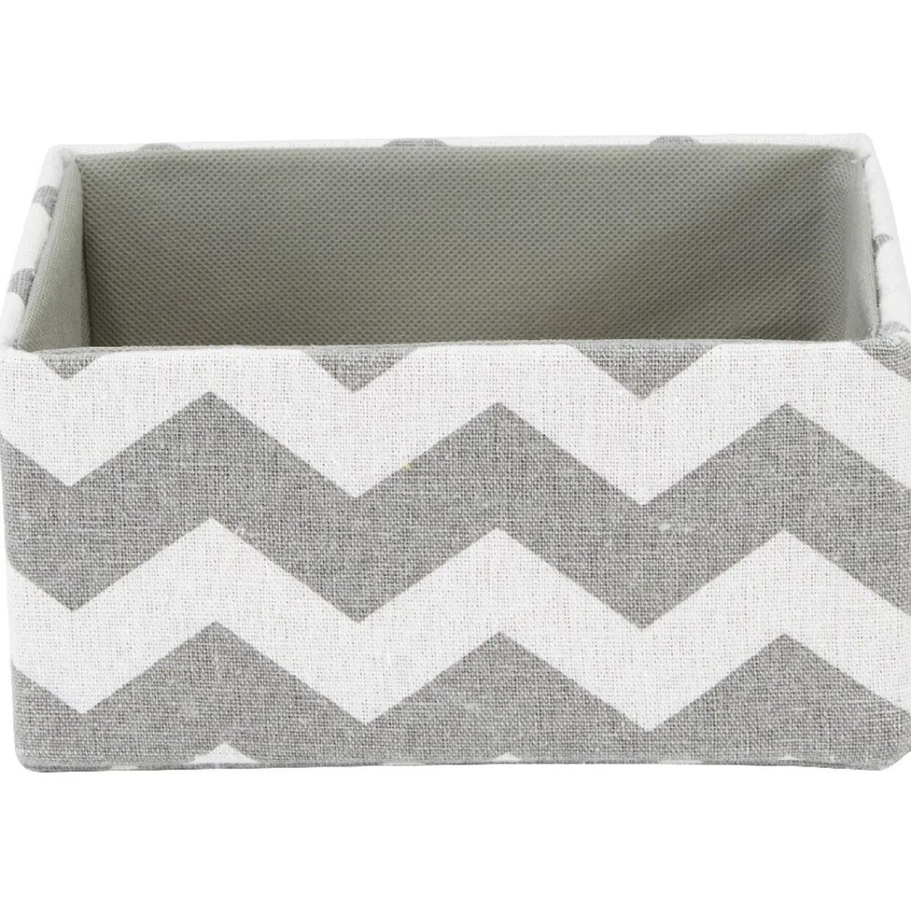 Gifi Rangement|Panière rectangulaire imprimé zig zap gris blanc x3