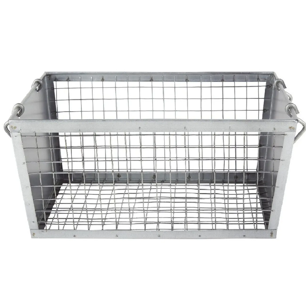 Gifi Rangement|Panière rectangulaire métal ajouré gris H. 20 cm