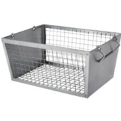 Gifi Rangement|Panière rectangulaire métal ajouré gris H. 20 cm