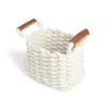 Gifi Rangement|Panière rectangulaire tricot coton blanc 16x14xH24cm