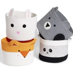 Gifi Rangement|Panière renard orange et blanc Ø30x24cm