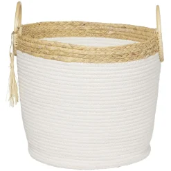 Gifi Rangement|Panière ronde avec anses blanc naturel Ø40,5xH35 cm - RONDA