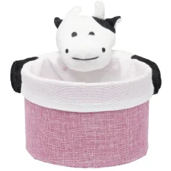 Gifi Rangement|Panière ronde avec peluche animal