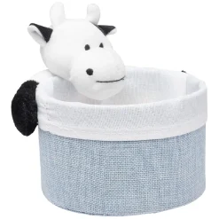Gifi Rangement|Panière ronde avec peluche animal Ø15 x H.14 cm