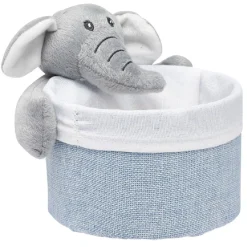 Gifi Rangement|Panière ronde avec peluche animal Ø15 x H.14 cm