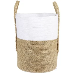 Gifi Rangement|Panière ronde blanc naturel Ø40xH50 cm