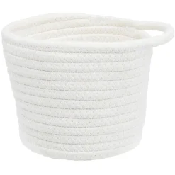 Gifi Rangement|Panière ronde coton blanc