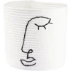 Gifi Rangement|Panière ronde coton motif visage