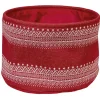 Gifi Rangement|Panière ronde en laine rouge et blanc