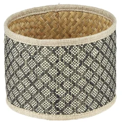 Gifi Rangement|Panière ronde fibre tressée noir naturel Ø18xH.13 cm