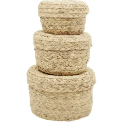Gifi Rangement|Panière ronde jonc tressé naturel x3