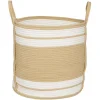 Gifi Rangement|Panière ronde naturel bandes blanches Ø43xH43 cm - SAMI