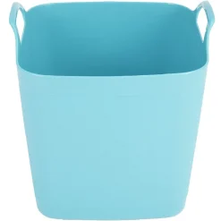 Gifi Rangement|Panière souple carrée bleu turquoise 25 L