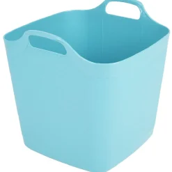 Gifi Rangement|Panière souple carrée bleu turquoise 25 L