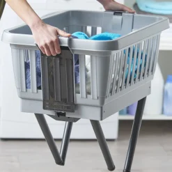 Gifi Entretien Du Linge|Panière sur pieds grise