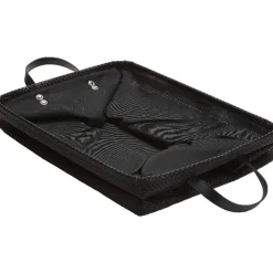 Gifi Rangement|Panière textilène pliable avec anses simili cuir noir L45 cm