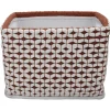 Gifi Rangement|Panière tissu crocheté bicolore L 29x l 23 x H 20 cm