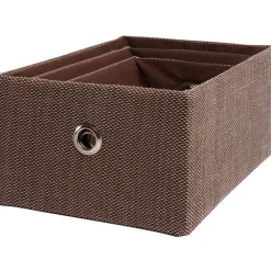 Gifi Rangement|Panière x3 en polyester marron