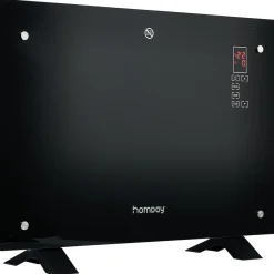 Gifi Chauffage^Panneau rayonnant 1500W Verre Noir avec panneau de contrôle tactile