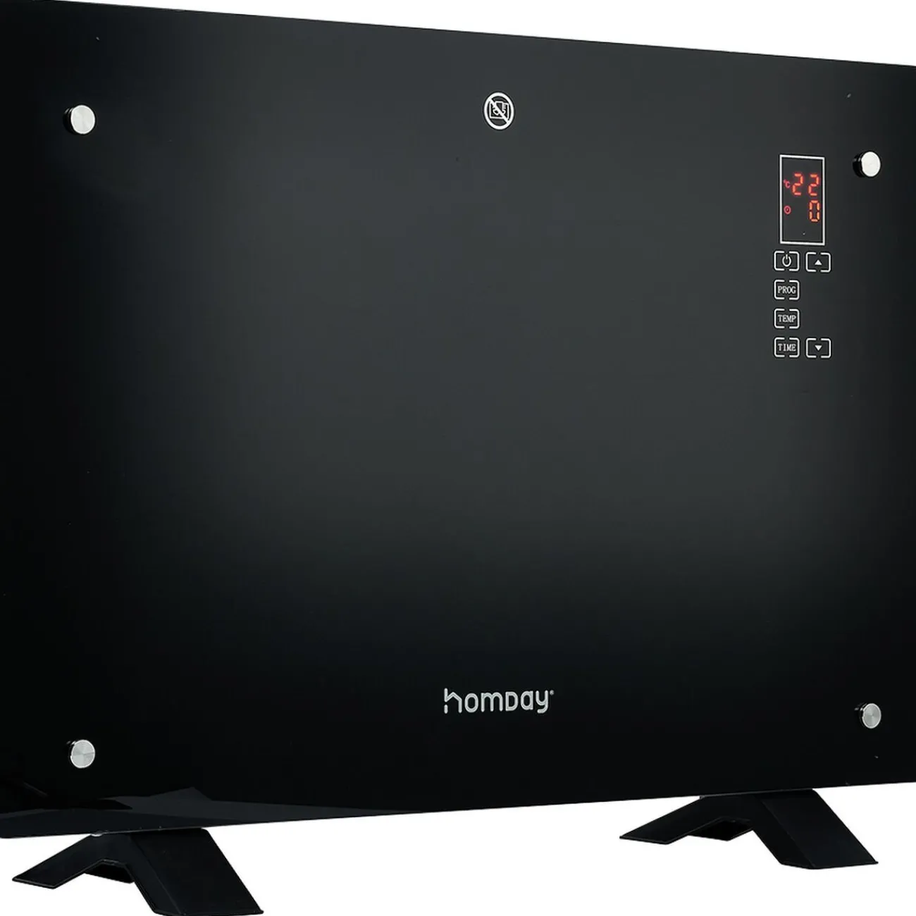 Gifi Chauffage^Panneau rayonnant 1500W Verre Noir avec panneau de contrôle tactile