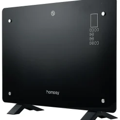 Gifi Chauffage^Panneau rayonnant 1500W Verre Noir avec panneau de contrôle tactile