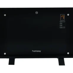 Gifi Chauffage^Panneau rayonnant 1500W Verre Noir avec panneau de contrôle tactile