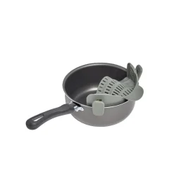 Gifi Passoire casserole à clips silicone gris