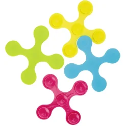 Gifi Equipement Douche^Patin antidérapant forme pièce de puzzle coloré 15x15 cm x4