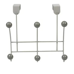 Gifi Rangement|Patère de porte 6 crochets gris